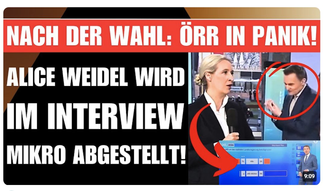 ÖRR IN PANIK VOR WEIDEL NACH DER WAHL FALSCHE ZAHLEN UND WEIDEL WIRD DAS MIKRO ABGESTELLT!