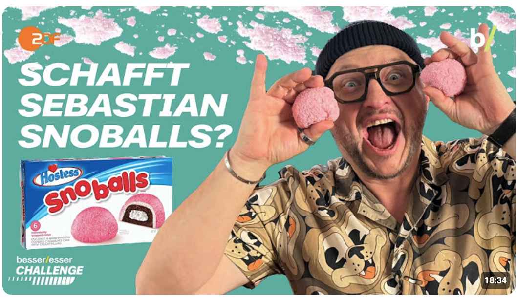 Snoball Challenge: Sebastian kämpft gegen pinke Kokos Marshmallows