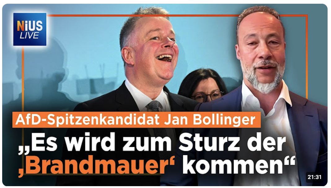 Nach Wahlerfolg: AfD rechnet mit „Brandmauer“ ab – Jan Bollinger | NIUS Live vom 24.03.2026