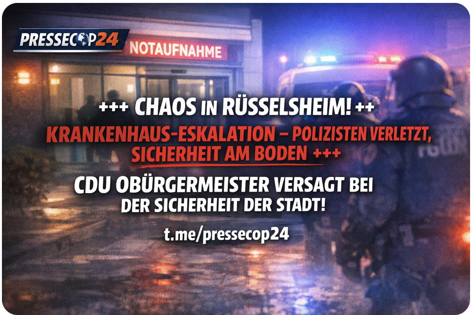 +++ CHAOS IN RÜSSELSHEIM! KRANKENHAUS-ESKALATION – POLIZISTEN VERLETZT, SICHERHEIT AM BODEN +++ CDU OBÜRGERMEISTER VERSAGT BEI DER SICHERHEIT DER STADT!