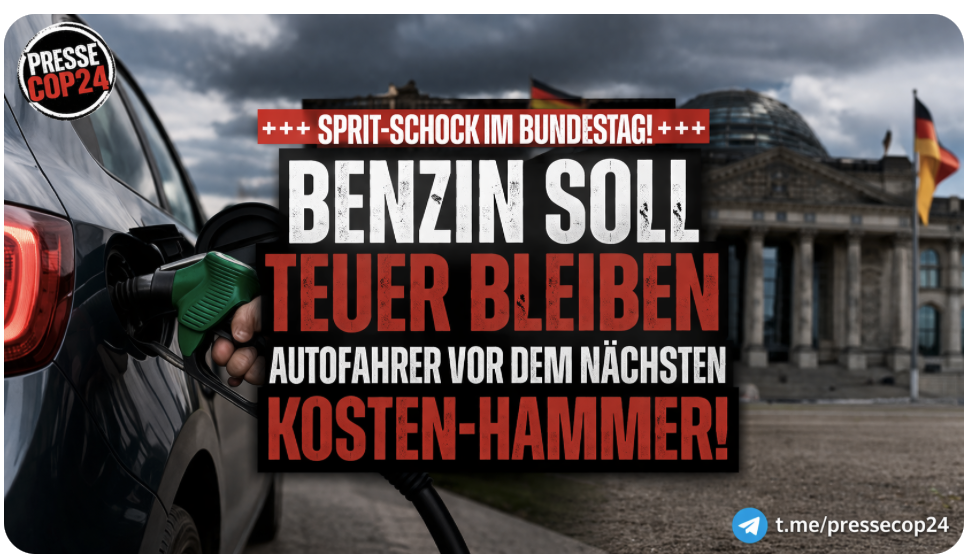 +++ SPRIT-SCHOCK IM BUNDESTAG! BENZIN SOLL TEUER BLEIBEN – AUTOFAHRER VOR DEM NÄCHSTEN KOSTEN-HAMMER! +++