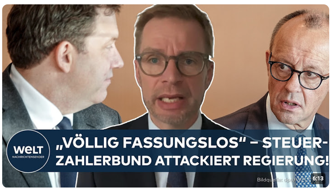 DEUTSCHLAND: „Völlig fassungslos!“ – Steuerzahlerbund attackiert Regierung scharf!