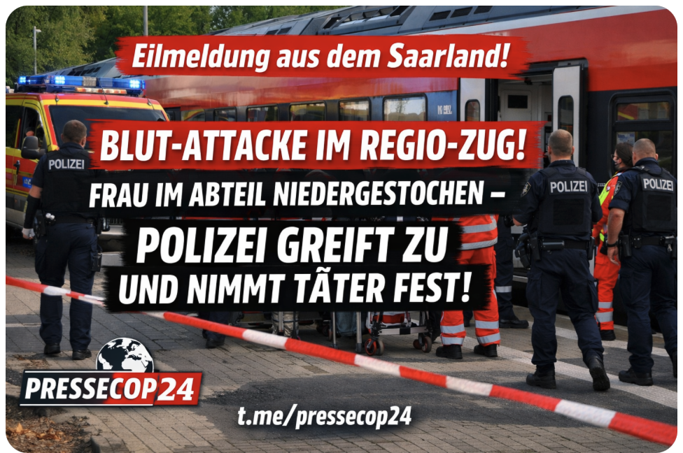 Eilmeldung aus dem Saarland! BLUT-ATTACKE IM REGIO-ZUG! FRAU IM ABTEIL NIEDERGESTOCHEN – POLIZEI GREIFT ZU UND NIMMT TÄTER FEST! 