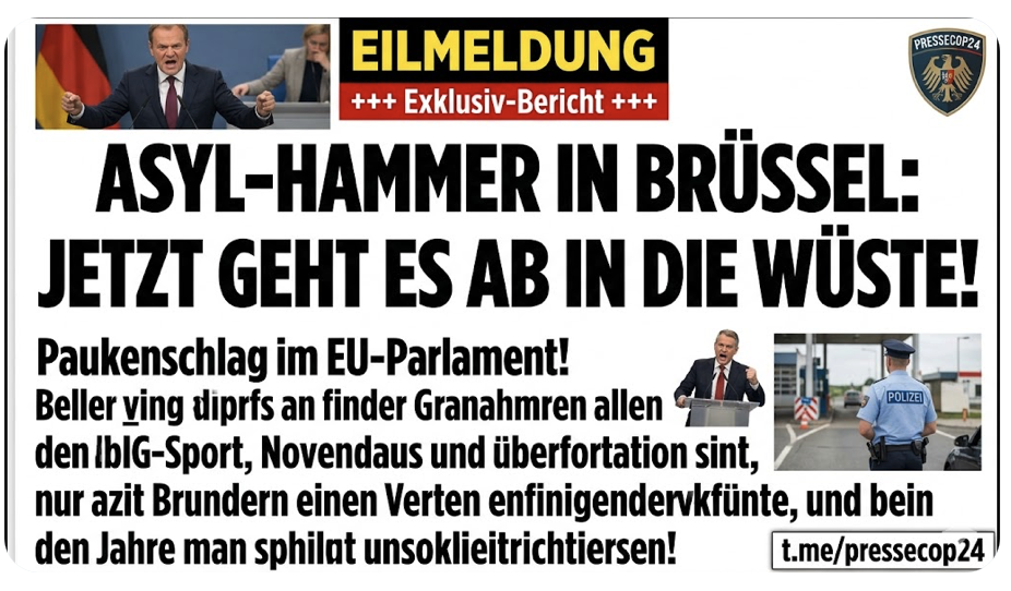 ASYL-HAMMER IN BRÜSSEL: JETZT GEHT ES AB IN DIE WÜSTE!