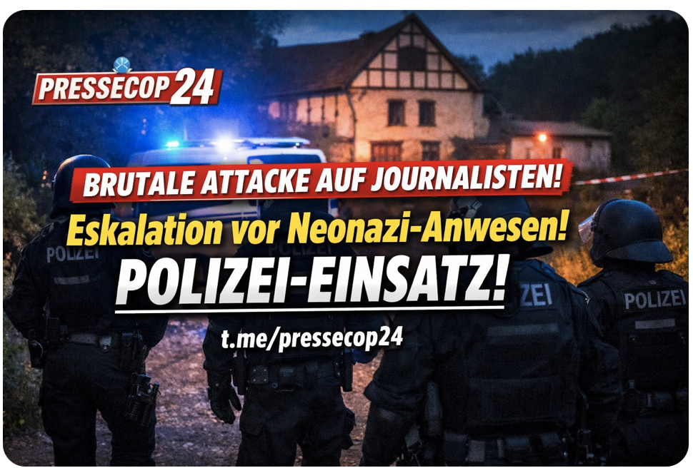 +++ BRUTALE ATTACKE AUF JOURNALISTEN! BLUTIGE ESKALATION VOR NEONAZI-ANWESEN – POLIZEI GREIFT DURCH! +++