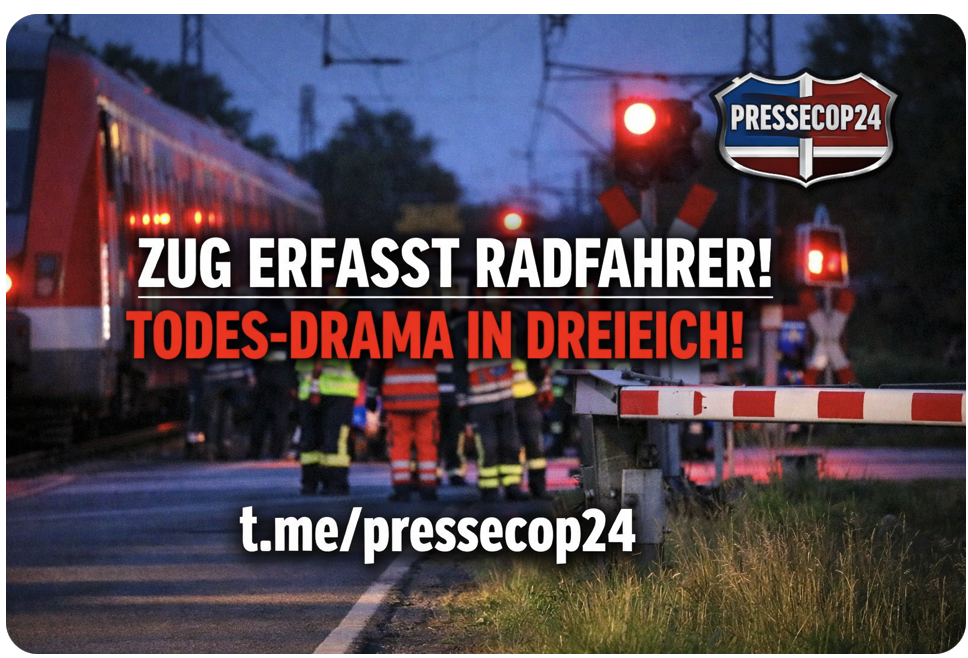 +++ TOD AM BAHNÜBERGANG! ZUG ERFASST RADFAHRER – DRAMA IN DREIEICH! +++
