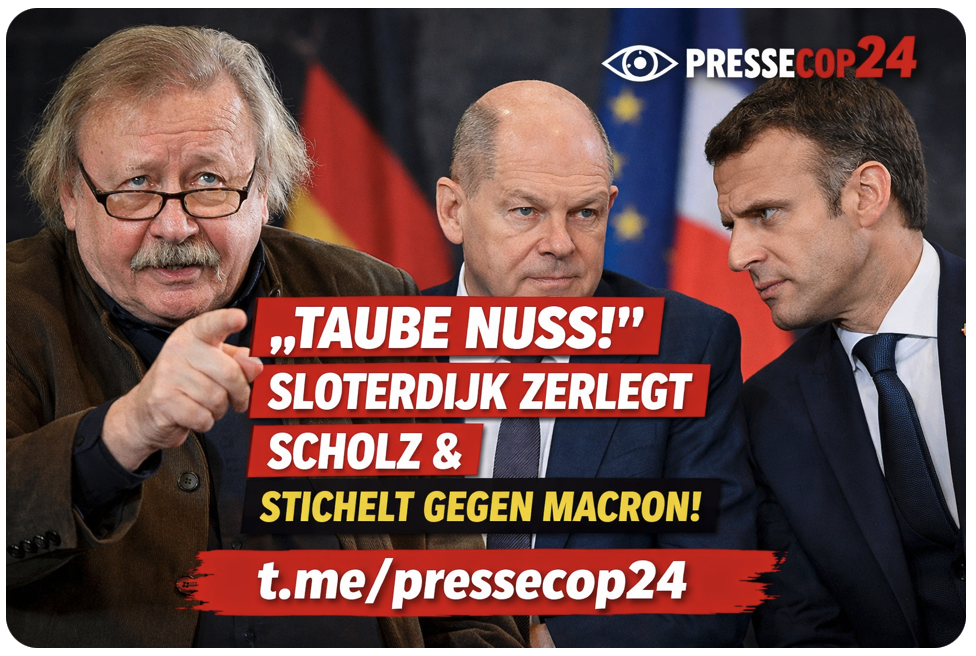 +++ PHILOSOPHEN-ATTACKE! „TAUBE NUSS“ – SLOTTERDIJK ZERLEGT SCHOLZ UND STICHELT GEGEN MACRON! +++