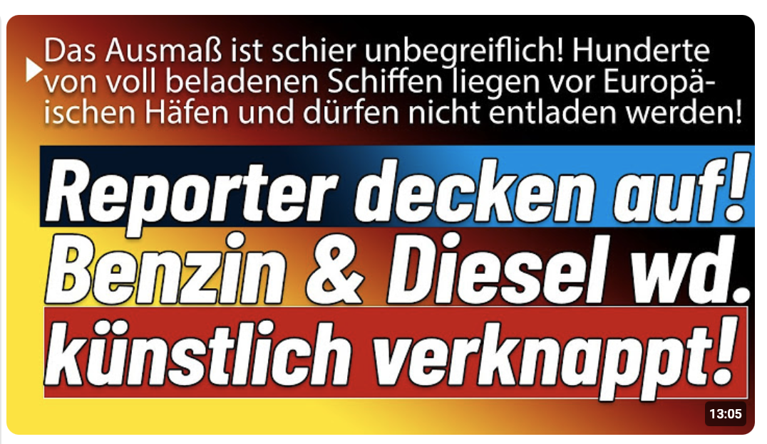 Es existiert keine Treibstoffknappheit! Hunderte von Tankern werden absichtlich nicht gelöscht!