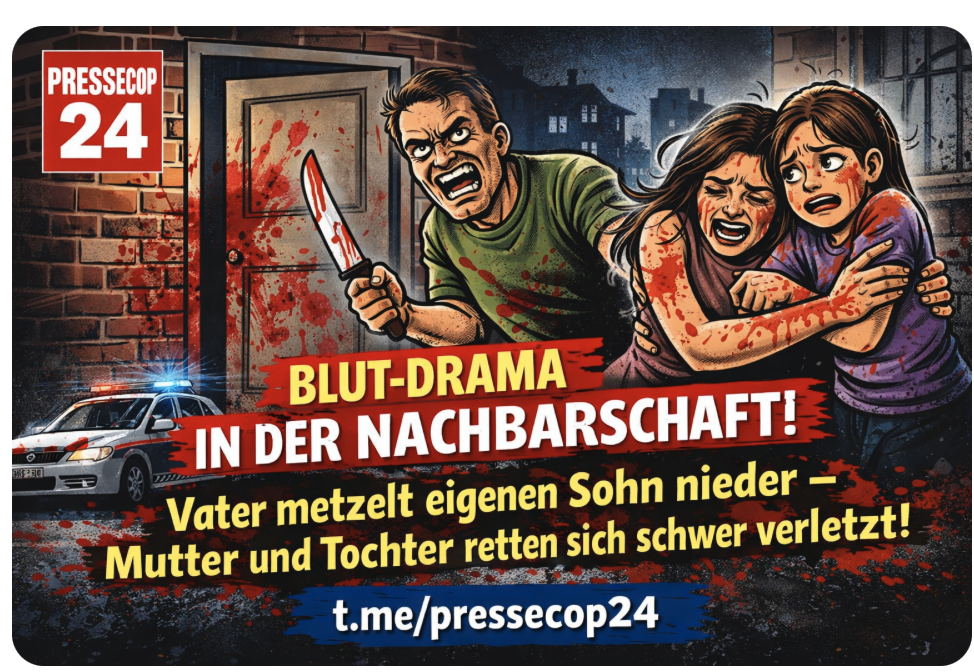 Vater metzelt eigenen Sohn nieder – Mutter und Tochter retten sich schwer verletzt!