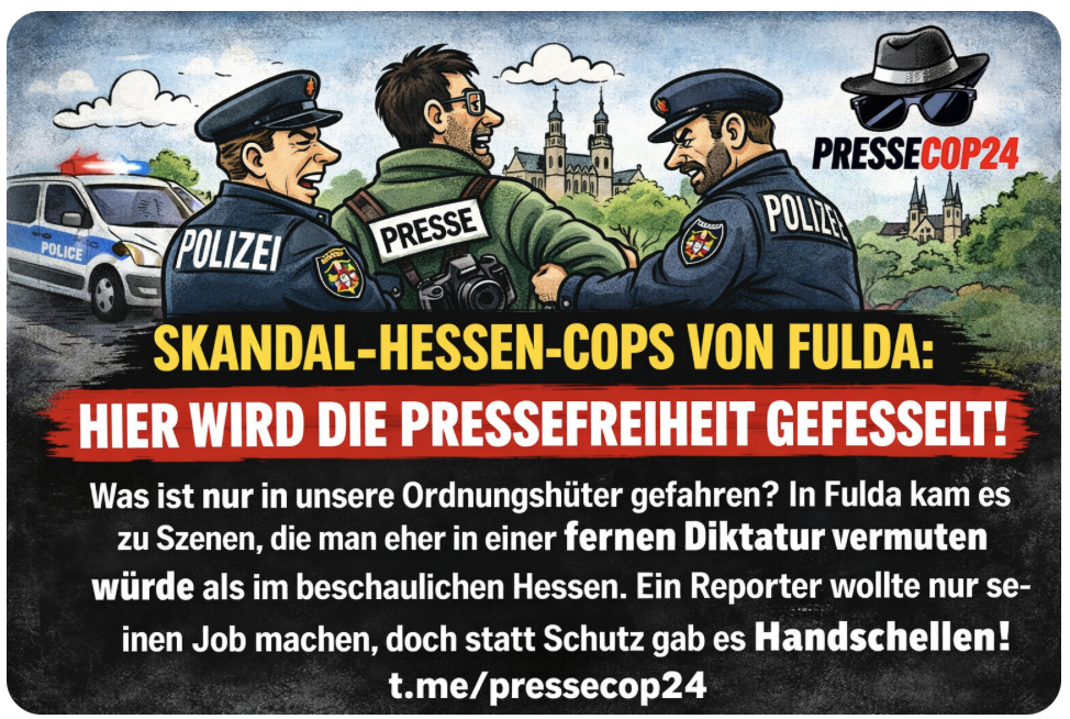 SKANDAL-COPS VON FULDA: HIER WIRD DIE PRESSEFREIHEIT GEFESSELT!
