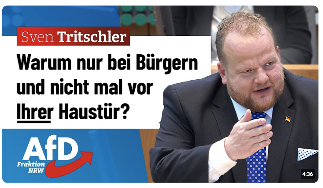 Warum nur bei Bürgern und nicht mal vor Ihrer Haustür? 