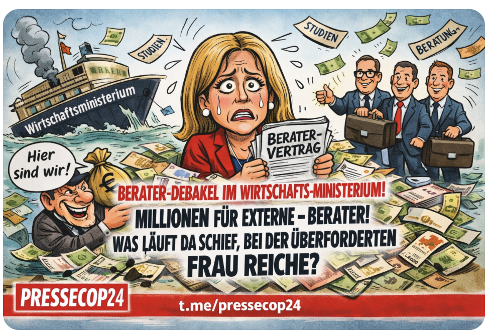 BERATER-DEBAKEL IM WIRTSCHAFTS-MINISTERIUM! MILLIONEN FÜR EXTERNE – BERATER!  WAS LÄUFT DA SCHIEF, BEI DER ÜBERFORDERTEN FRAU REICHE?