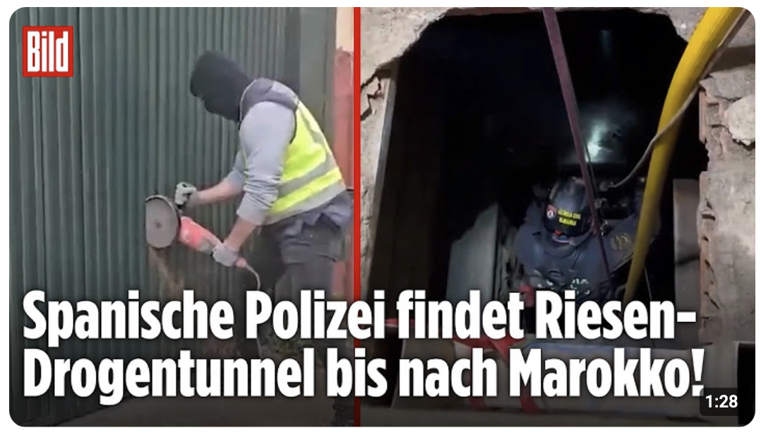 SPANIEN: Riesen-Razzia in Drogentunnel nach Marokko! Spanische Polizei zerschlägt Schmugglerbande!