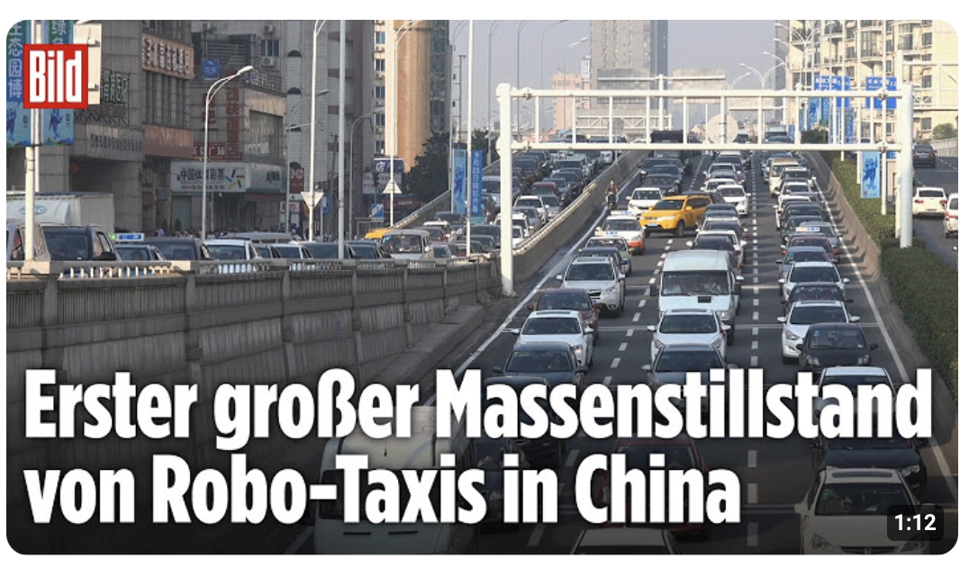 Verkehrschaos in China: Systemfehler friert Roboter-Taxis mitten auf der Straße ein