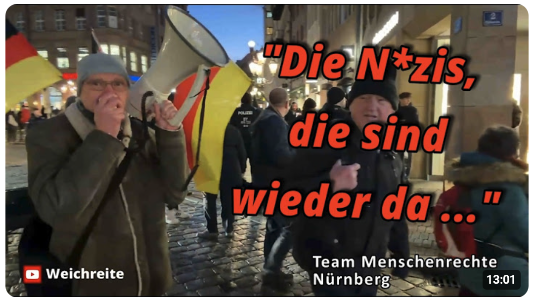 „Die N*zis, die sind wieder da“ Team Menschenrechte Antifa Gegendemos Eindrücke Nürnberg 30.3.26