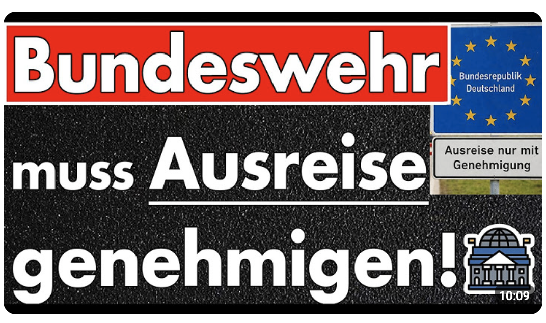 Jeder darf rein, Deutsche aber nur mit Genehmigung der Bundeswehr raus? Vorbereitung auf Krieg!