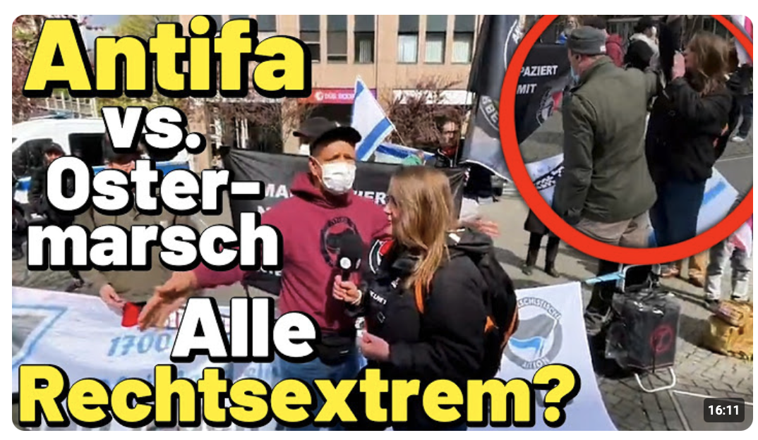 ANTIFA gegen Ostermarsch  „Nicht anfassen!“ Journalistin unter Druck bei Demo in Düsseldorf