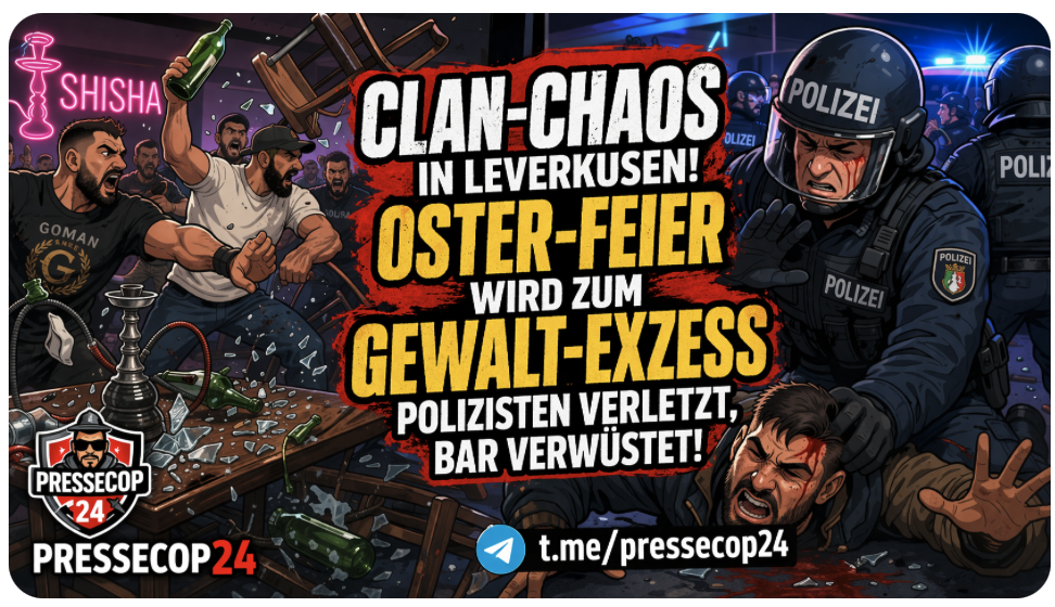 CLAN-CHAOS IN LEVERKUSEN! OSTER-FEIER WIRD ZUM GEWALT-EXZESS – POLIZISTEN VERLETZT, BAR VERWÜSTET!