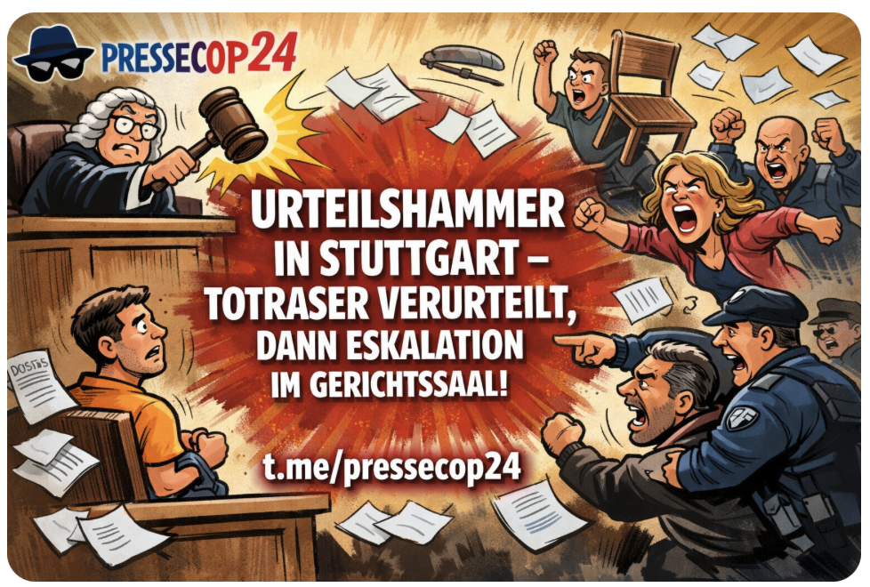 URTEILSHAMMER IN STUTTGART – TOTRASER VERURTEILT, DANN ESKALATION IM GERICHTSSAAL!