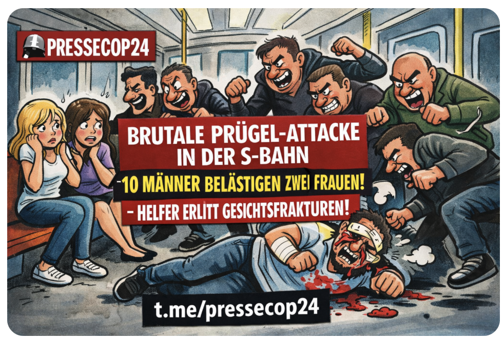 BRUTALE PRÜGEL-ATTACKE IN DER S-BAHN 10 MÄNNER BELÄSTIGEN ZWEI FRAUEN! – HELFER ERLITT GESICHTSFRAKTUREN!