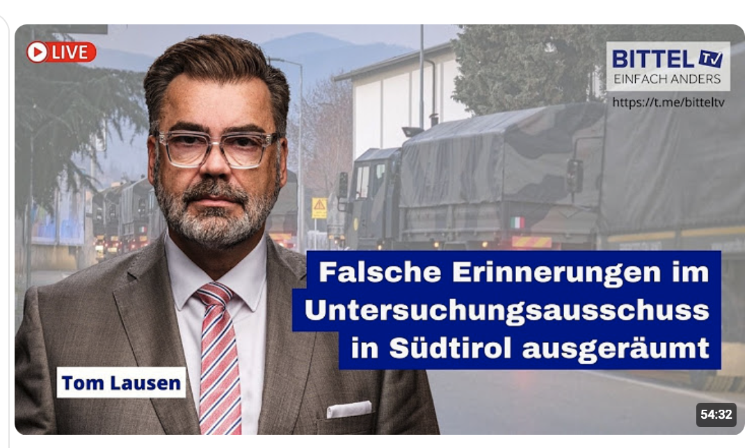 Falsche Erinnerungen im U-ausschuss in Südtirol ausgeräumt – Tom Lausen – 7.4.2026