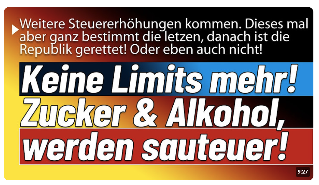 Was für eine Anmaßung! Gemüse steuerfrei, dafür Süßigkeiten und Alkohol noch teurer!
