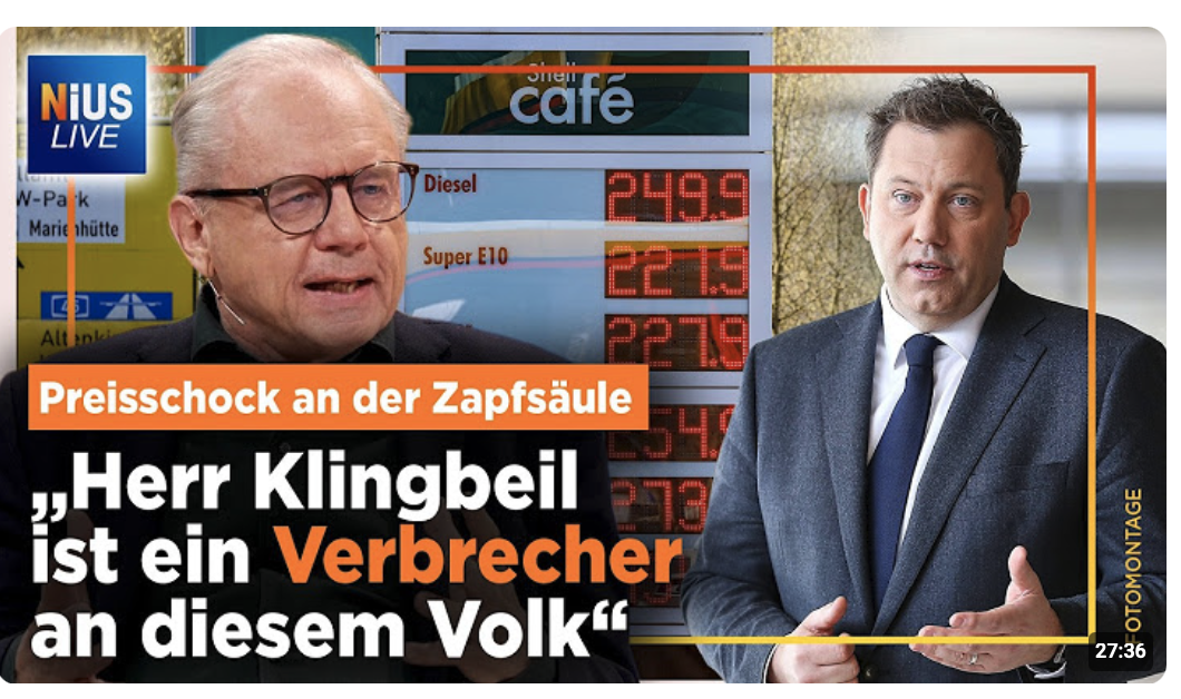 Spritpreis-Rekord: Warum der Finanzminister der größte Gewinner der Krise ist | NIUS Live 08.04.26