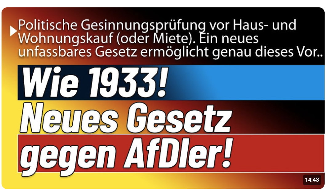 Nächster Tiefschlag! Gesinnungsprüfung vor Haus- & Wohnungskauf oder Miete!