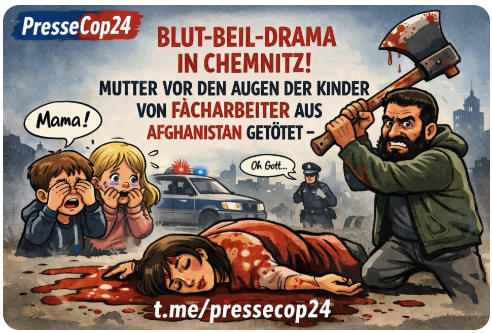 BLUT-BEIL-DRAMA IN CHEMNITZ! MUTTER VOR DEN AUGEN DER KINDER VON FACHARBEITER AUS Afghanistan GETÖTET – 