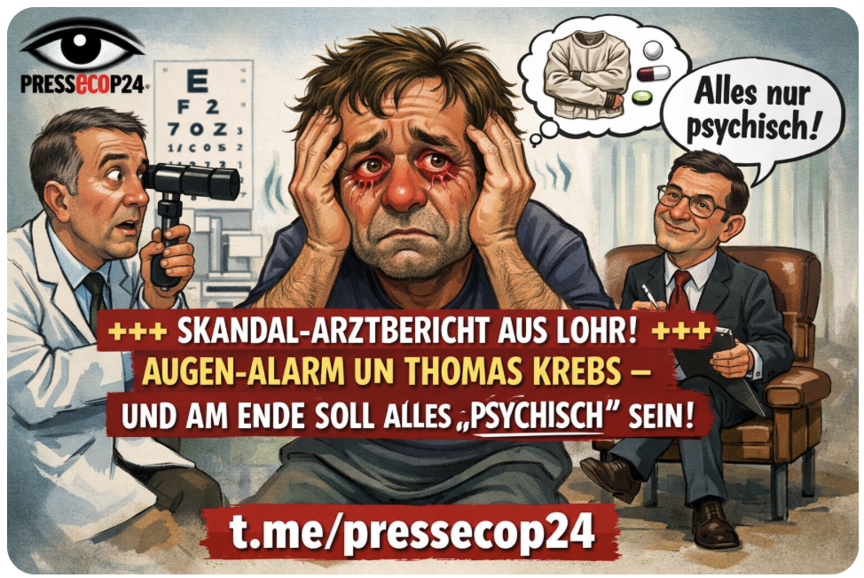 +++ SKANDAL-ARZTBERICHT AUS LOHR! AUGEN-ALARM UM THOMAS KREBS – UND AM ENDE SOLL ALLES „PSYCHISCH“ SEIN! +++
