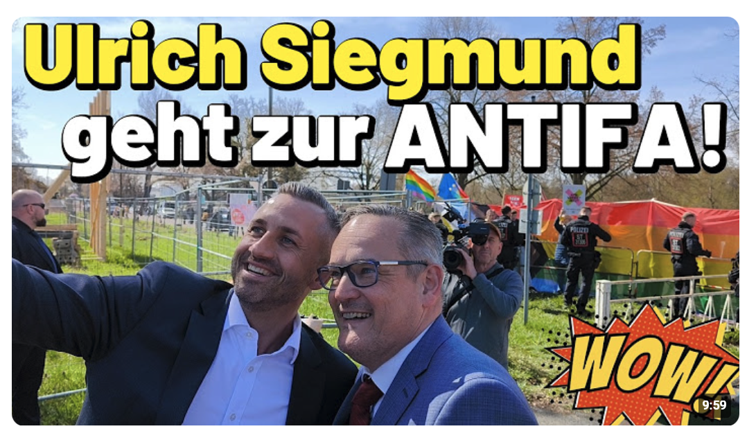 Ulrich Siegmund geht zur ANTIFA!  Gegendemo AfD Landesparteitag Magdeburg Sachsen-Anhalt flippt aus
