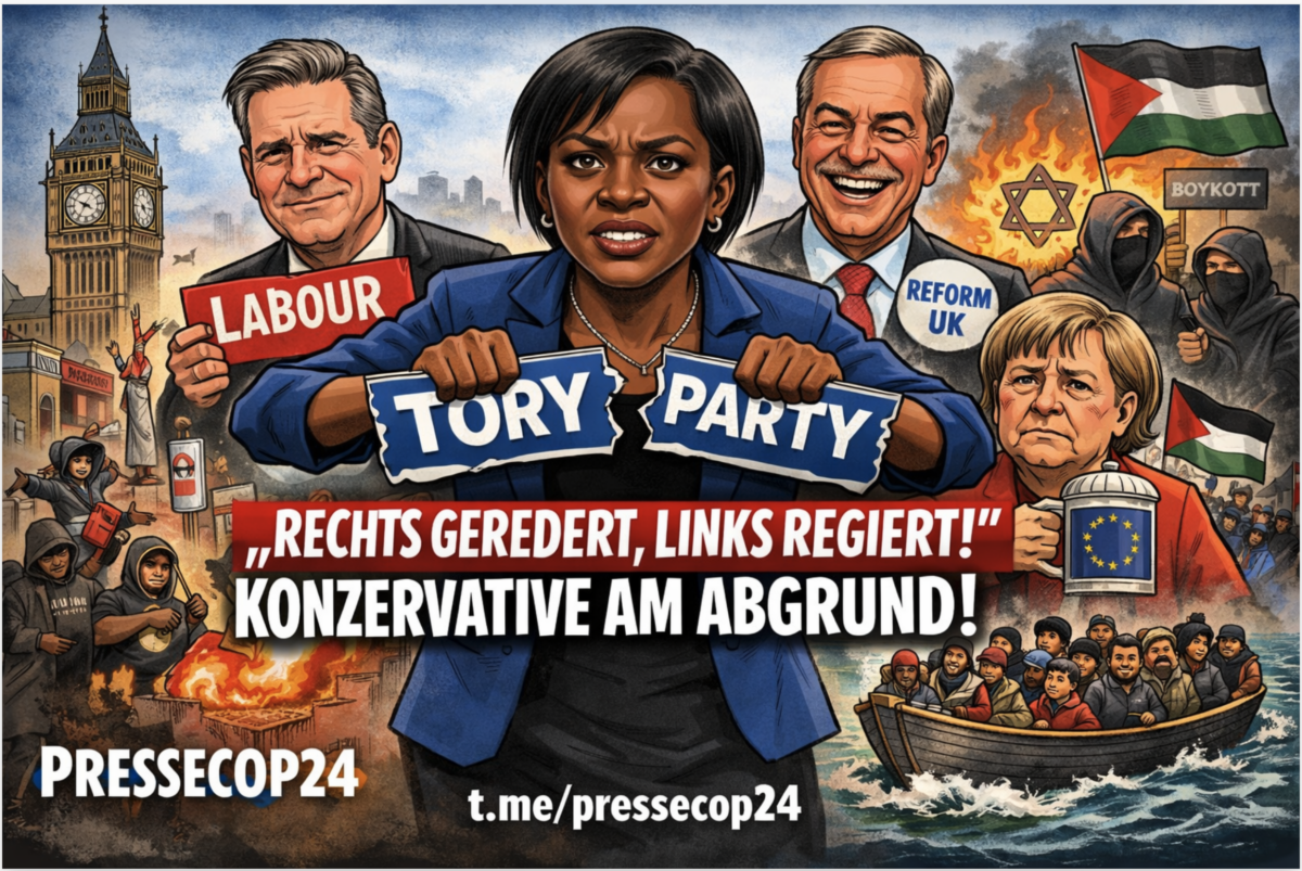 +++ BRITEN-BEBEN! BADENOCH RECHNET AB – „RECHTS GEREDERT, LINKS REGIERT!“ KONZERVATIVE AM ABGRUND +++