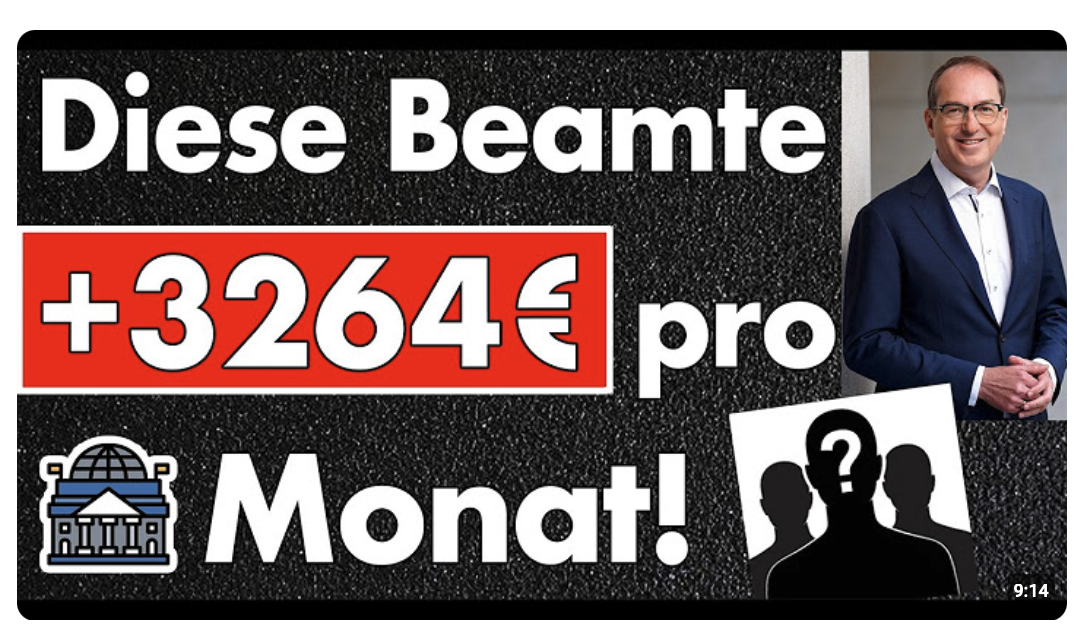 19,7% mehr? Manche Beamte bekommen mehr Geld, als andere verdienen! Mehrere Milliarden pro Jahr!