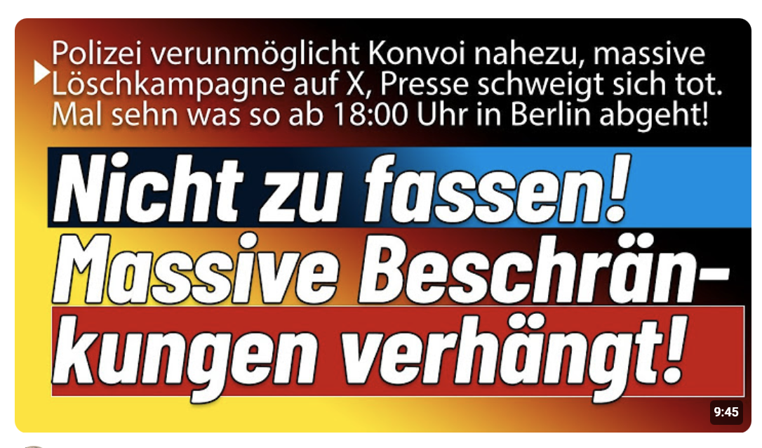 Das ist Deutschland! Polizei verlegt Konvoi auf Nebenstraßen, massive Löschwelle auf X, Presse schwe