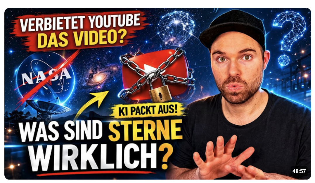 Verbietet YouTube das Video? KI packt aus! Was sind Sterne wirklich?