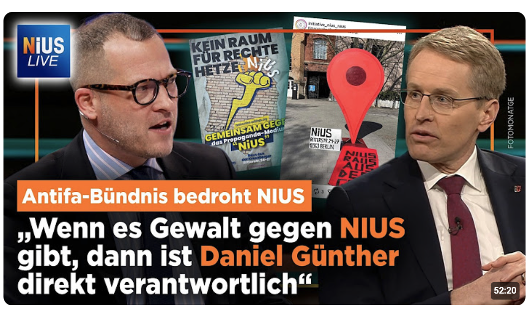 Antifa droht NIUS mit Gewalt: Günthers Geister stehen vor unserer Tür |