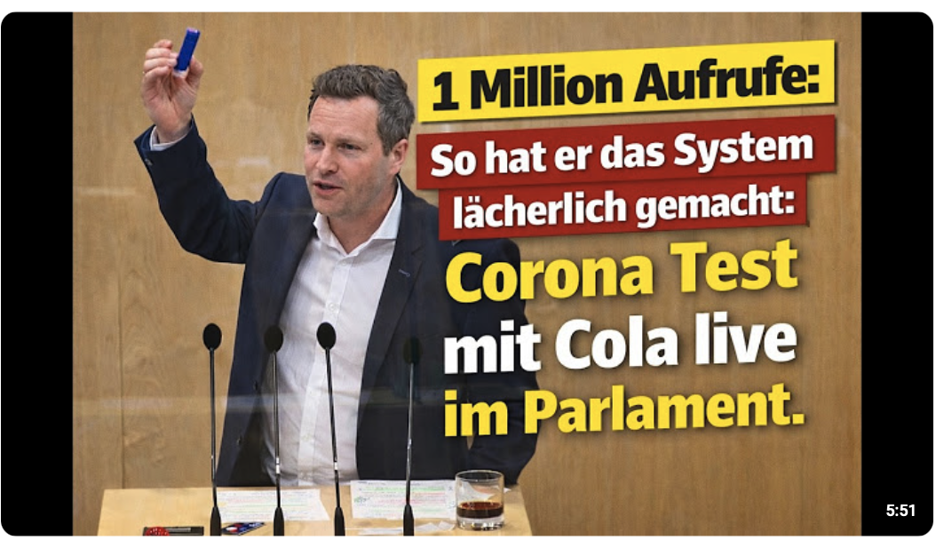 Millionen views: System gedemütigt: Positiver Corona-Test mit Cola Parlament
