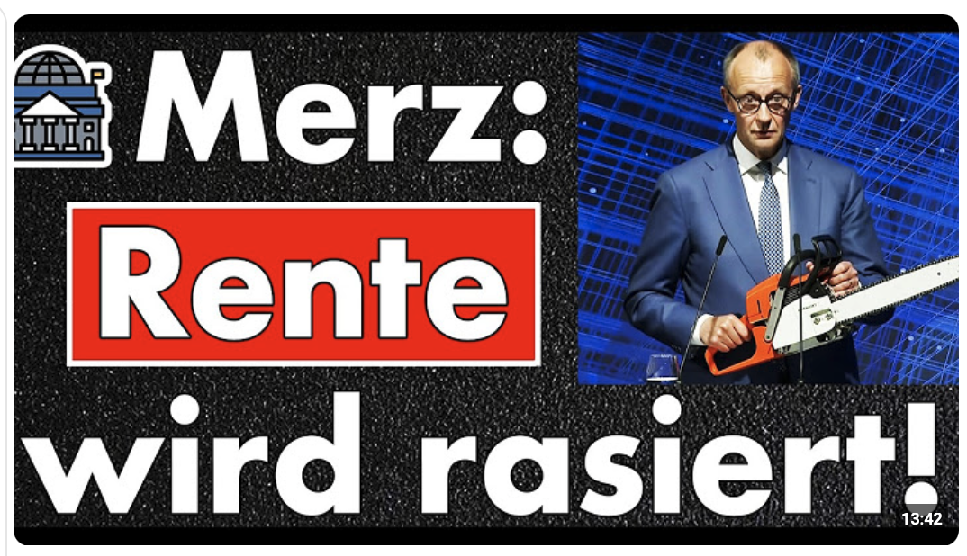 Geständnis vor Publikum! Merz wird Rente rasieren, aber Beiträge nicht senken! Das ist Diebstahl!