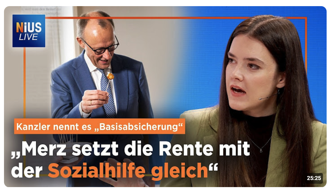 „Nur noch Basisabsicherung“: Merz‘ neuer Renten-Zoff – SPD eskaliert | NIUS Live vom 22.04.2026