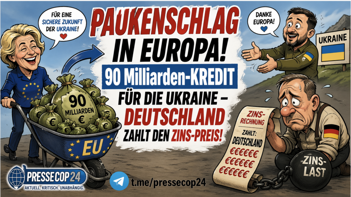 PAUKENSCHLAG IN EUROPA! 90 Milliarden-KREDIT FÜR DIE UKRAINE – DEUTSCHLAND ZAHLT DEN ZINS-PREIS!