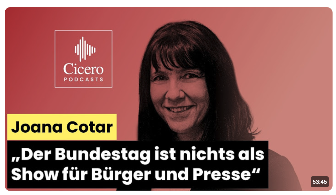 „Der Bundestag ist nichts als Show für Bürger und Presse“ – Joana Cotar