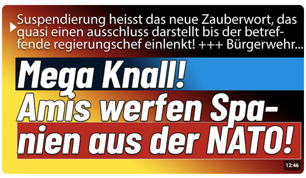 Notwehr! Bürger gründen echte Bürgerwehr & Megaknall! Spanien muss ohne NATO klar kommen!