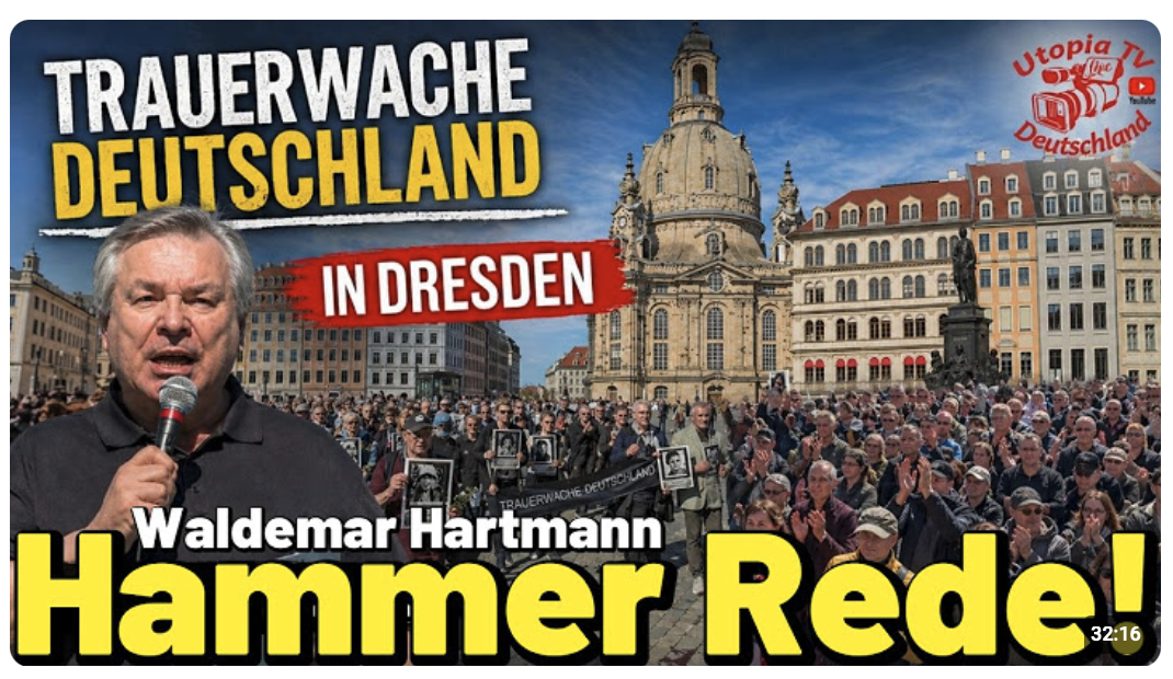 HAMMER Rede Waldemar Hartmann bei Trauerwache Deutschland in Dresden Sachsen! Er teilt HART aus!