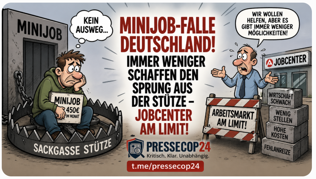 MINIJOB-FALLE DEUTSCHLAND! IMMER WENIGER SCHAFFEN DEN SPRUNG AUS DER STÜTZE – JOBCENTER AM LIMIT!