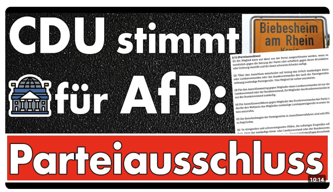 CDU stimmt für AfD-Mitglied im Gemeindevorstand: Kreisverband der CDU beantragt Parteiausschluss!