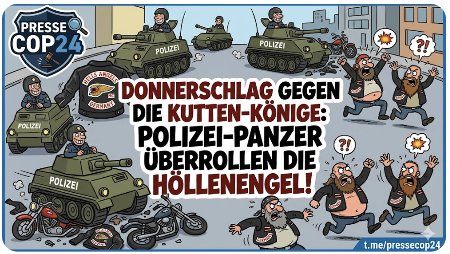 DONNERSCHLAG GEGEN DIE KUTTEN-KÖNIGE: POLIZEI-PANZER ÜBERROLLEN DIE HÖLLENENGEL!