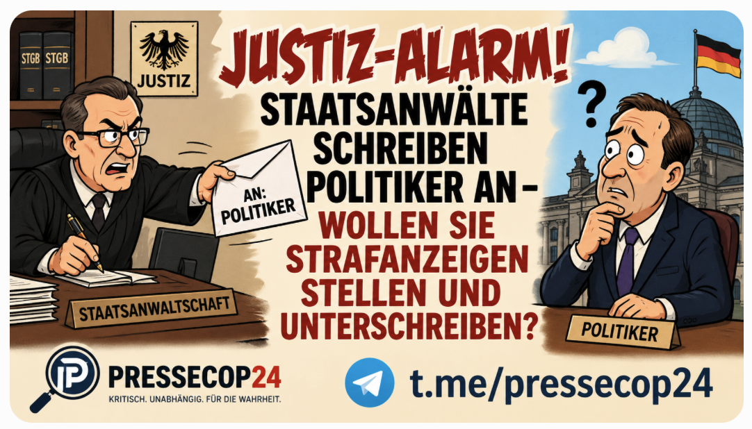 JUSTIZ-ALARM! STAATSANWÄLTE SCHREIBEN POLITIKER  AN – WOLLEN  SIE STRAFANZEIGEN  STELLEN  UND UNTERSCHREIBEN?