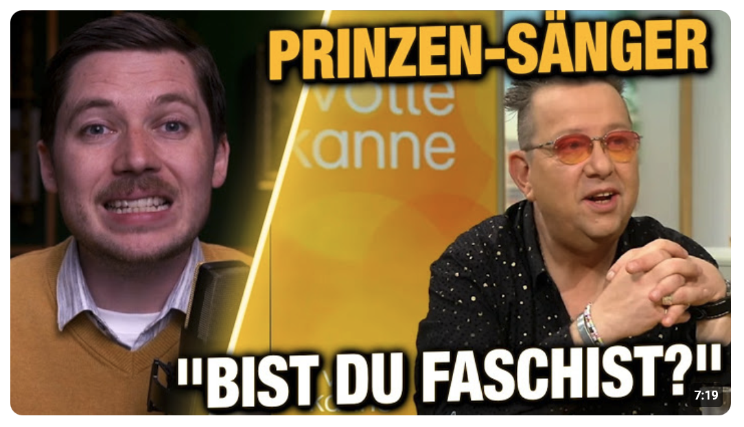 Prinzen-Sänger bezeichnet Zuschauer im ZDF als FASCHIST! Warum zahlen wir dafür?