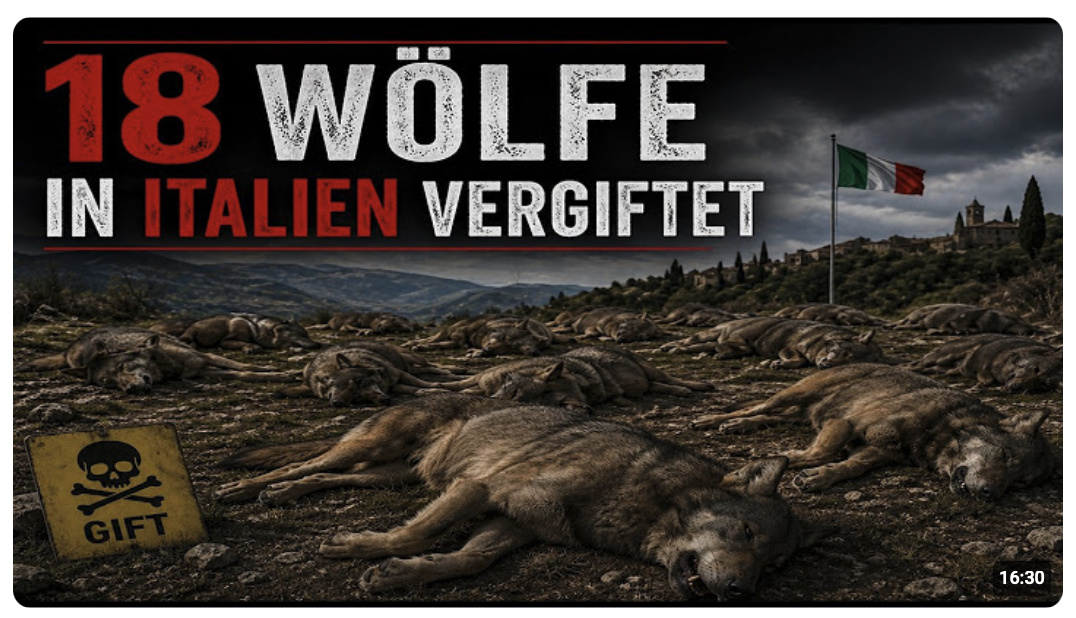 Italien: 18 Wölfe vergiftet.