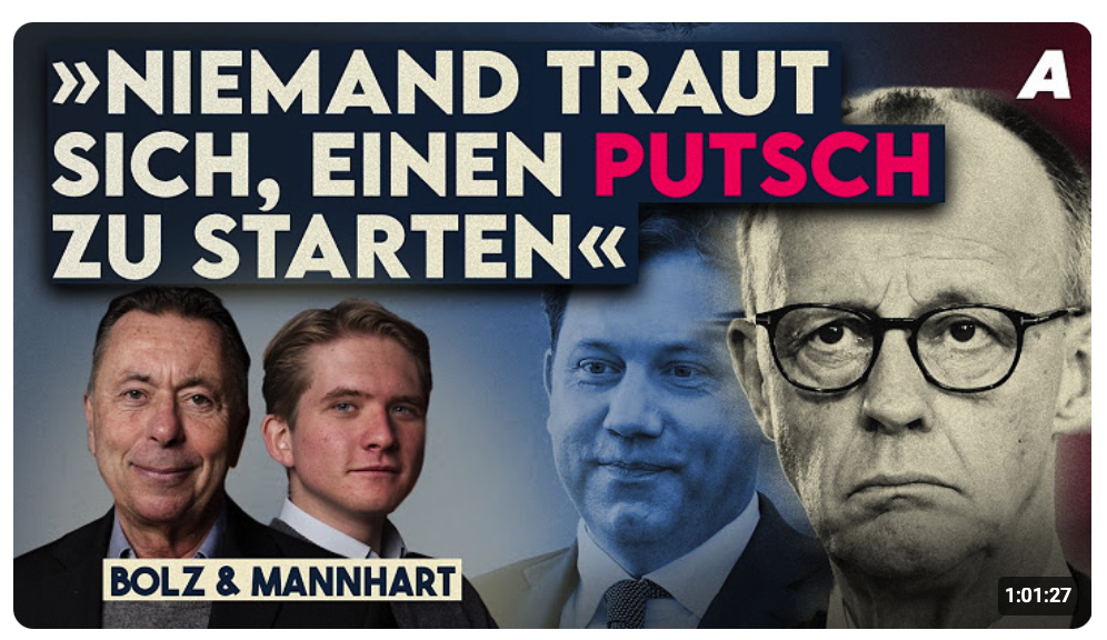 Merz‘ historisches Gejammer, Trumps königlicher Auftritt, Mai-Aufstand der Linken
